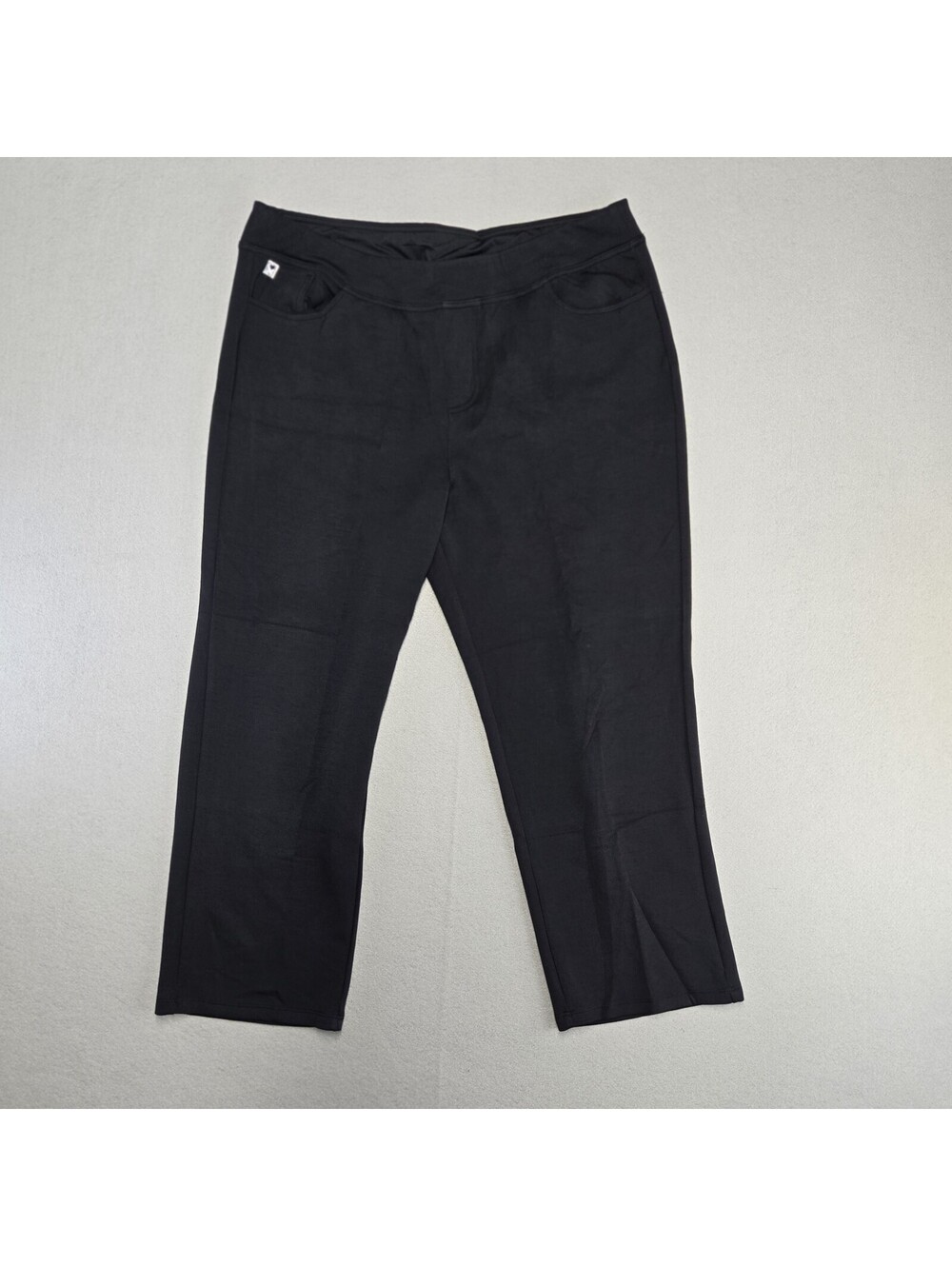 belle by KIM GRAVEL Pull-On Straight Pants Womens L Black Modal Stretch NWOT